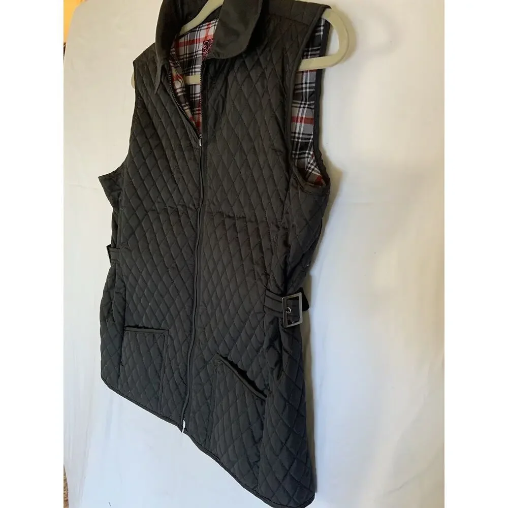 Peck And Peck Medium Black Lined‎ Vest Jacket